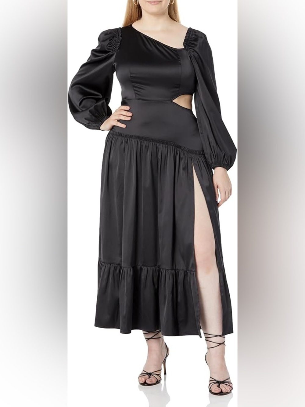 The Drop Womens Black Asymmetrical Neckline Maxi Dress/ M / NWT